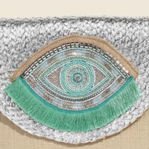 Fame Boho Beaded Eye Pattern Envelope Bag - Picture 2 of 3